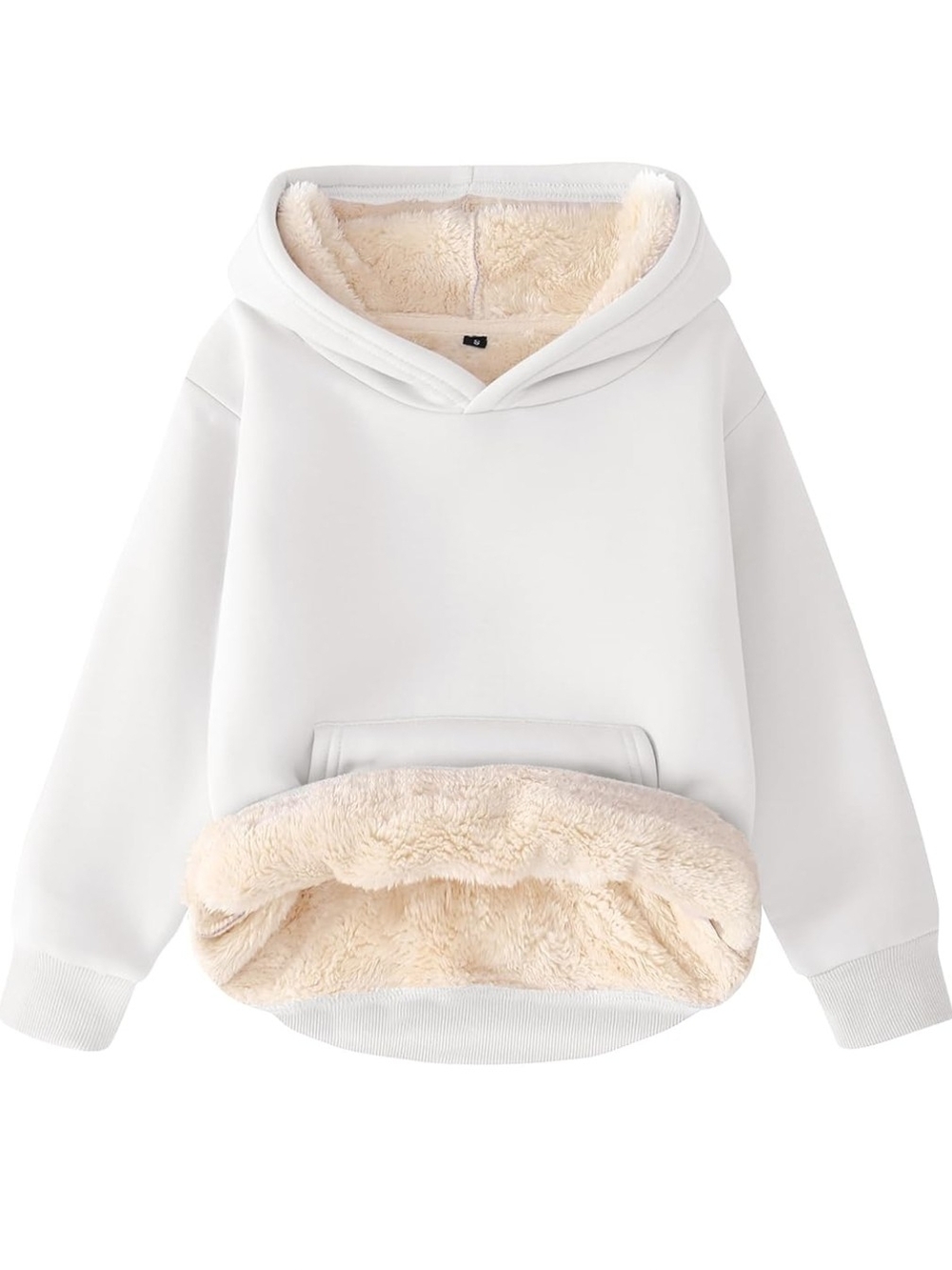Cozy Faux-Fur Lined Hoodie in Ivory Size 8-9